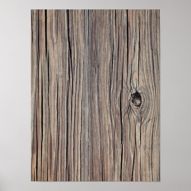 Pôster Fundo De Madeira Vintage Weathered - Madeira Antig (Frente)