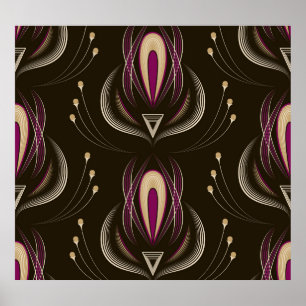 Poster Fundo de Na moda de Wave Floral Vintage