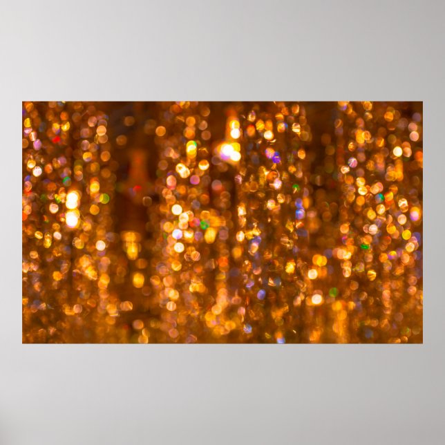 Poster Fundo de natal de abstrato dourado desconcentrado (Frente)