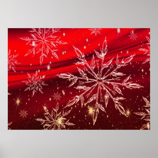 Poster Fundo de Natal Vermelho (Frente)