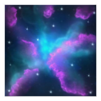 Pôster Fundo de Nuvem Nebulosa Colorida