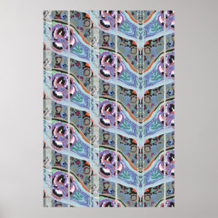 Poster Fundo de padrão abstrato, ilustração contínua