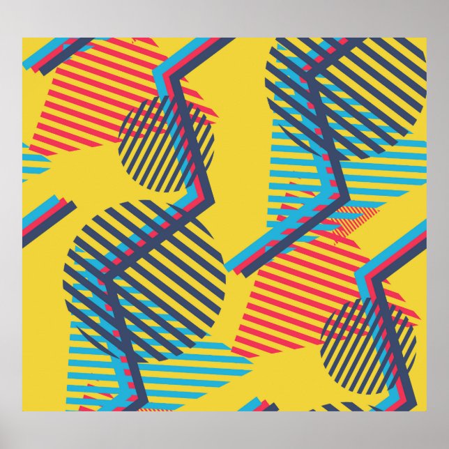 Poster fundo de pop, textura geométrica de abstrato. (Frente)
