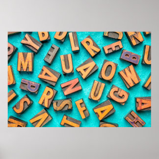 Poster fundo de sobrecarga de letras aleatórias - letra d