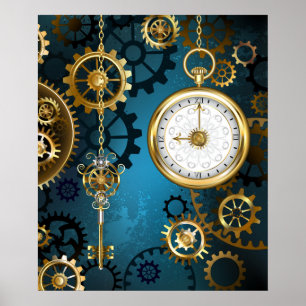 Poster Fundo de tartaruga com engrenagens