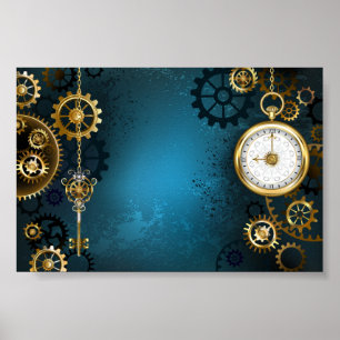 Poster Fundo de tartaruga com engrenagens