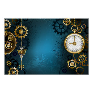 Pôster Fundo de tartaruga com engrenagens