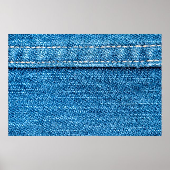 Poster Fundo de textura de jeans azuis. (Frente)