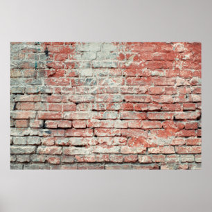 Poster Fundo de textura de tijolos vestidos. Vintag