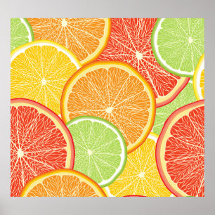 Poster Fundo de toranja e abstrato laranja.