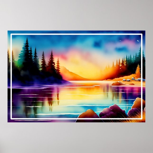 Poster Fundo De Verão Com Palmeiras-56790 (Frente)