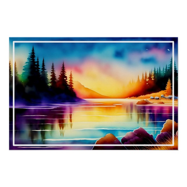 Pôster Fundo De Verão Com Palmeiras-56790 (Frente)