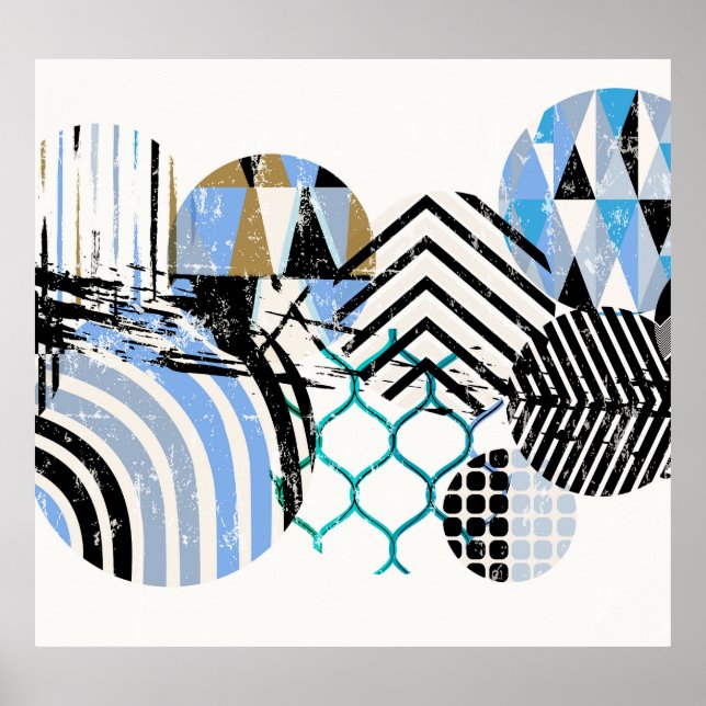 Poster Fundo do círculo geométrico: textura do relevo. (Frente)