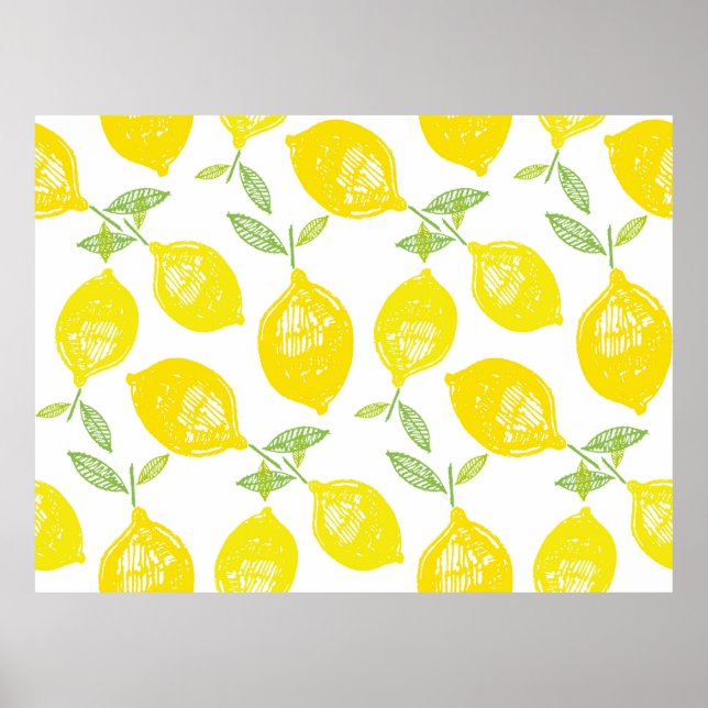 Poster Fundo do desenho da fruta tropical de rabisco dese (Frente)