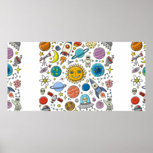 Poster Fundo do Espaço. Planetas do sistema solar. Roc