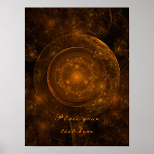Pôster Fundo do Mandala de Bronze 001