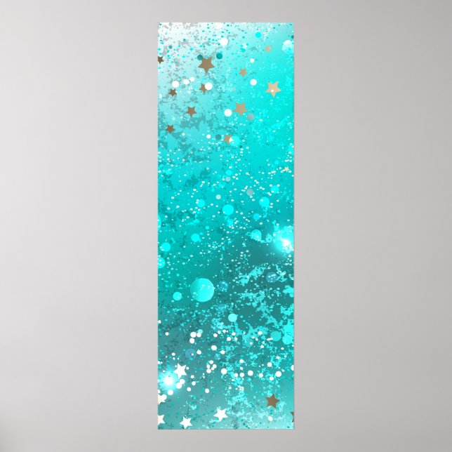 Poster Fundo do Mint Turquoise Foil (Frente)