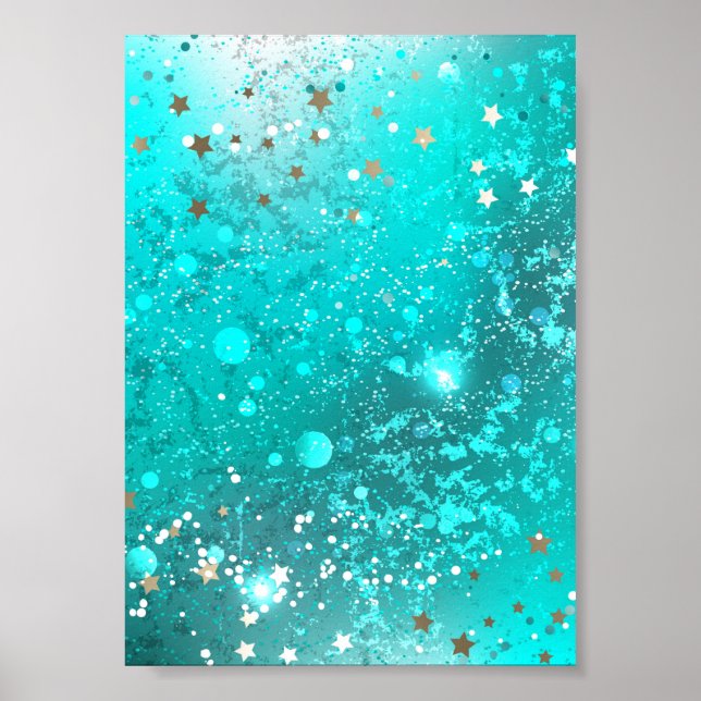 Poster Fundo do Mint Turquoise Foil (Frente)