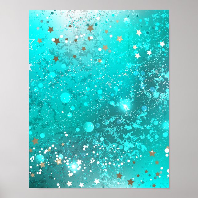 Poster Fundo do Mint Turquoise Foil (Frente)