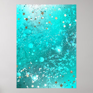 Poster Fundo do Mint Turquoise Foil