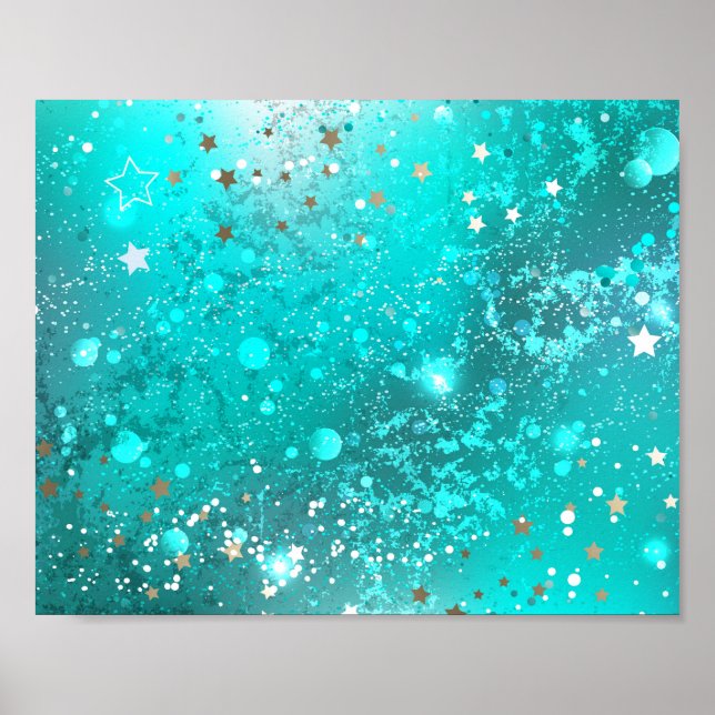 Poster Fundo do Mint Turquoise Foil (Frente)
