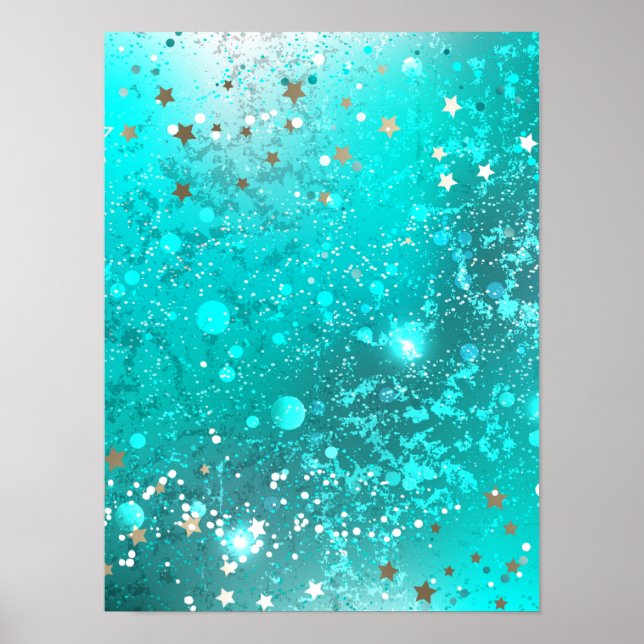 Poster Fundo do Mint Turquoise Foil (Frente)