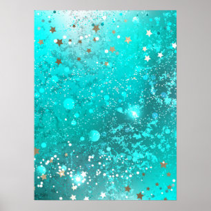 Poster Fundo do Mint Turquoise Foil