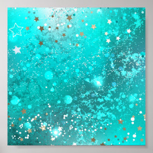 Poster Fundo do Mint Turquoise Foil