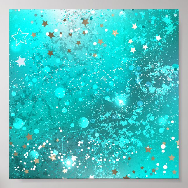 Poster Fundo do Mint Turquoise Foil (Frente)