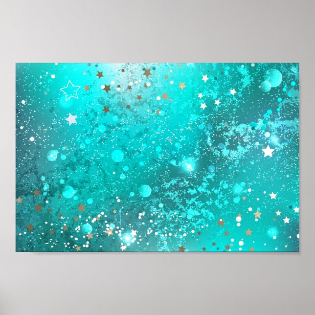 Poster Fundo do Mint Turquoise Foil (Frente)