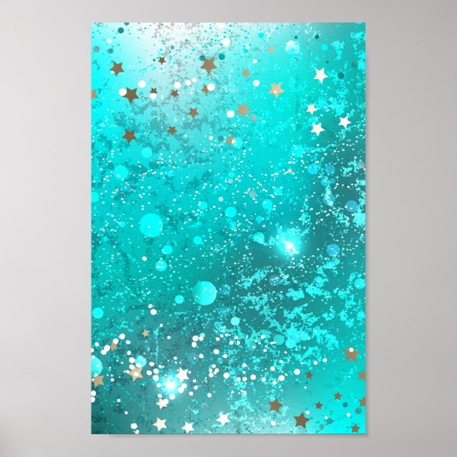 Poster Fundo do Mint Turquoise Foil (Frente)