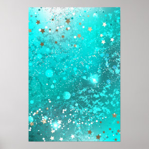 Poster Fundo do Mint Turquoise Foil