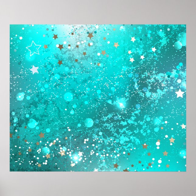 Poster Fundo do Mint Turquoise Foil (Frente)
