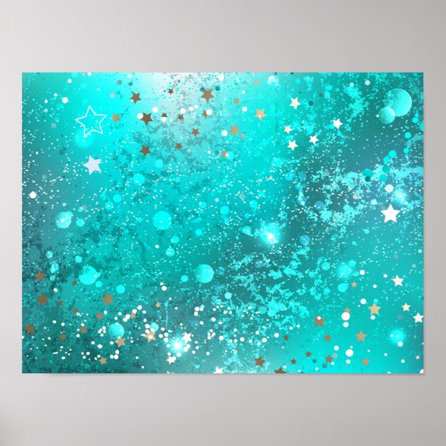 Poster Fundo do Mint Turquoise Foil (Frente)