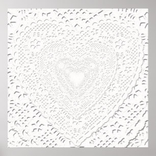 Pôster Fundo do Tecido de rendas brancas falsas