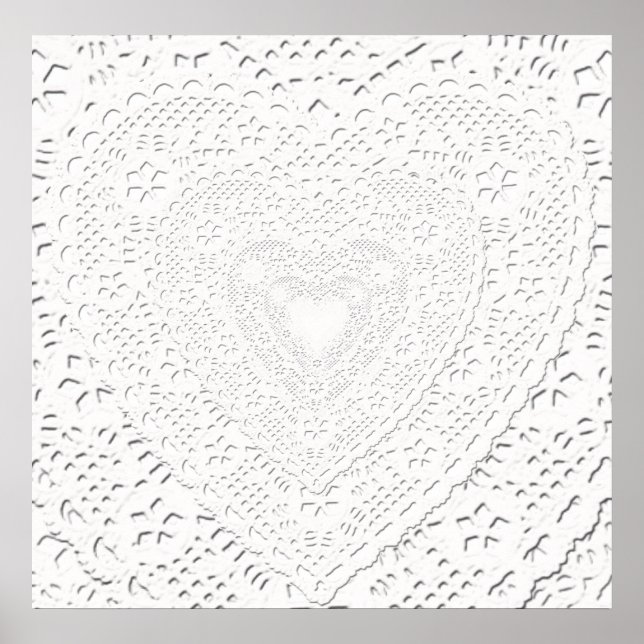 Pôster Fundo do Tecido de rendas brancas falsas (Frente)