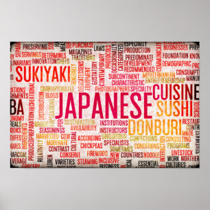 Poster Fundo dos menus da Comida e da cozinha japonesa