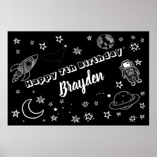 Poster Fundo Espacial Fora do mundo festa sinal
