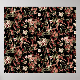 Poster Fundo floral sem costura: padrão floral.