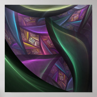 Poster Fundo Fractal abstrato