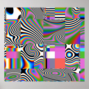 Poster Fundo Geométrico Vibrant Digital Abstrato