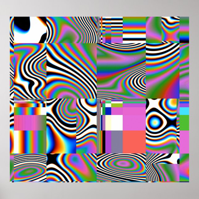 Poster Fundo Geométrico Vibrant Digital Abstrato (Frente)