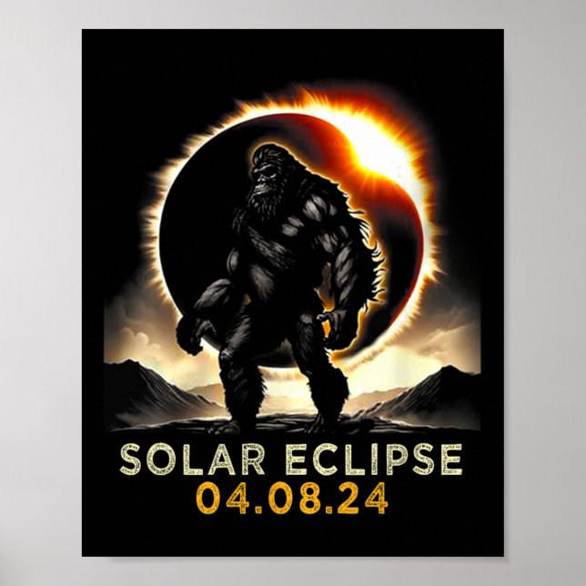 Poster Fundo Grande Total Eclipse Solar 4.08.2024 Roupa (Frente)
