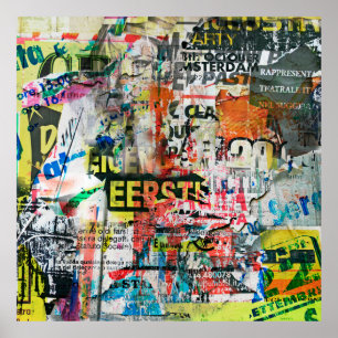 Poster Fundo Grunge com Postersposter Torn Antigo, Voltar