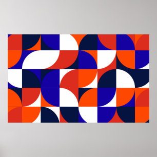 Poster Fundo mural geométrico. Com moderno e vibrante