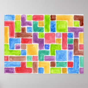 Pôster Fundo pintado abstrato da aguarela. 2