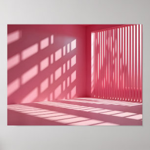 Poster Fundo Rosa Elegante com Luz e Tocar Sombra