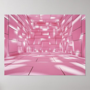 Poster Fundo Rosa Original com Luz e Sombra