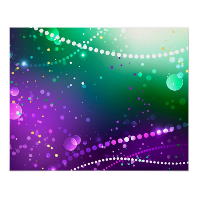 Pôster Fundo roxo festivo do Mardi Gras (Frente)