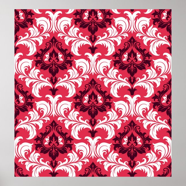 Poster Fundo sem costura de um ornamento floral, Fashio (Frente)